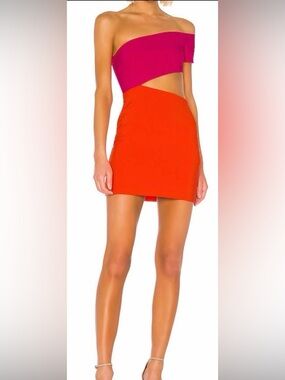 NWT Lovers + Friends REVOLVE  Orange and Pink Mini dress, Small